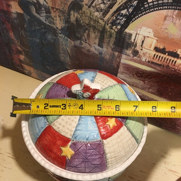 Christmas Patchwork Quilt Cookie Jar - Picture 11 of 12